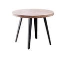 Table À Manger Ronde En Bois Coloris Chêne Miel Pieds Noir - Diamètre 100 X Hauteur 76 Cm