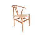 Lot De 2 Chaises De Salle À Manger En Bois Massif Coloris Naturel Corde - L. 56 X P. 52 X H. 76 Cm