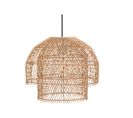 Lampe Suspendue, Suspension Luminaire En Bois De Rotin Coloris Beige Et Métal Noir