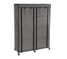 Armoire De Rangement Avec Penderie Sur Roulettes Coloris Gris - L. 118 X P. 49 X H. 168 Cm