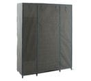 Armoire Penderie Avec 3 Boîtes En Tissu Coloris Gris Anthracite - L. 133 X P. 44 X H. 170 Cm