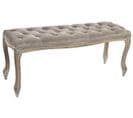 Banquette En Velours Et Bois De Caoutchouc Coloris Gris- L. 112 X P. 38 X H. 48 Cm