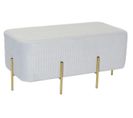 Banquette En Métal Et Polyester Coloris Bleu Ciel - Longueur 91 X Profondeur 46,5 X Hauteur 42 Cm