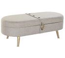 Banquette Coffre En Métal Coloris Gris - Longueur 114 X Profondeur 44 X Hauteur 43 Cm