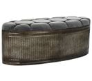 Banquette Coffre En Métal Coloris Gris - Longueur 117 X Profondeur 42 X Hauteur 47 Cm