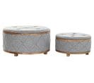 Ensemble De 2 Banquettes Coffres En Bois Coloris Gris Clair