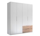 Armoire, Meuble De Rangmement En Mdf Avec Coloris Blanc /chêne Artisan - L. 182 X H. 210 X P. 59 Cm