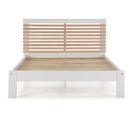 Lit Adulte En Pin Et Mdf  Coloris Blanc, Naturel - L. 197,7 X P. 153,2 X H. 100 Cm