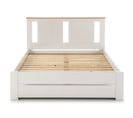 Lit Adulte En Mdf, Pin Coloris Blanc, Chêne - Longueur 198 X Profondeur 152,30  X Hauteur 100 Cm