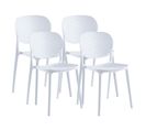 Lot De 4 Chaise En Polypropylène Coloris Blanc