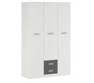 Armoire, Placard Garde-robe 2 Portes Coloris Andersen, Graphite - L. 60 X P. 37,80 X H. 208 Cm