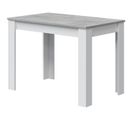 Table À Manger Rectangulaire En Mélamine Coloris Blanc Effet Ciment - L. 109 X P. 67 X H. 78 Cm