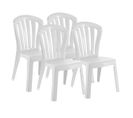 Lot De 4 Chaises De Jardin Empilables En Résine Coloris Blanc - L. 52 X P. 52 X H. 88 Cm