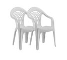 Lot De 2 Chaises De Jardin Empilables En Résine Coloris Blanc - L. 58 X P. 54 X H. 86 Cm