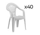 Lot De 40 Chaises De Jardin Empilables En Résine Coloris Blanc - L. 58 X P. 54 X H. 86 Cm