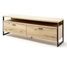 Meuble TV En Bois Coloris Chêne Massif  - Longueur 205  X Hauteur 69 X Profondeur 46 Cm