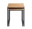 Lot De 2 Tables D'appoint Coloris Noir-chêne