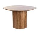 Table À Manger, Table Repas Ronde En Bois Massif Coloris Naturel - Diamètre 120 X Hauteur 76 Cm