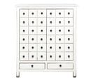 Buffet, Meuble De Rangement En Bois D'orme Coloris Blanc  - L. 102 X P. 42 X H. 120 Cm