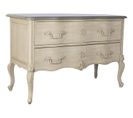 Commode, Meuble De Rangement En Bois Mdf Vieilli Coloris Gris Foncé, Beige