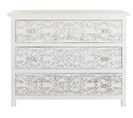 Commode, Meuble De Rangement En Bois De Manguier Coloris Blanc - L. 100 X P. 50 X H. 80 Cm