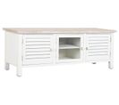 Meuble TV En Bois De Sapin Et Mdf Coloris Blanc - L. 120 X P. 40 X H. 45 Cm