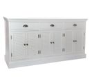 Buffet, Meuble De Rangement En Bois Coloris Blanc - L.  160 X P. 41 X H. 83 Cm