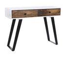 Table Console En Bois De Manguier Et Métal Noir - Longueur 105 X Profondeur 35 X Hauteur 77 Cm