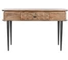 Table Console En Bois De Manguier Naturel Et Métal Noir  - L. 116 X P. 40 X H. 77  Cm