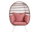 Fauteuil De Jardin En Rotin Synthétique Avec Coussins  - L. 99 X P. 71 X H. 147 Cm