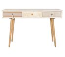Table Console En Bois De Sapin Coloris Blanc, Naturel  - L. 120 X P. 35 X H. 80 Cm