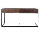 Table Console En Bois Recyclé Coloris Naturel Et Métal Noir  - L. 150  X P. 43 X H. 77 Cm