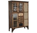 Vitrine, Armoire Vaisselier En Bois D'épicéa/métal Coloris Marron/naturel