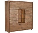 Armoire De Rangement En Bois D'acacia Coloris Marron - Longueur 145 X Profondeur 40 X Hauteur 153 Cm