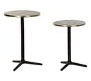 Set De 2 Tables D'appoints En Aluminium Coloris Doré, Noir