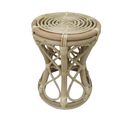 Table D'appoint En Bois De Rotin Coloris Naturel  - Diamètre 30 X Hauteur 40 Cm