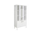 Etagère En Manguier Et Métal Coloris Blanc - Longueur 90 X Profondeur 40 X Hauteur 180 Cm