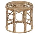 Table D'appoint Ronde En Rotin Coloris Naturel - Diamètre 38 X Hauteur 38 Cm