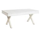 Table Basse En Bois De Manguier/métal Coloris Blanc/doré - L. 140 X P. 70 X H. 42 Cm