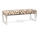 Banquette Rectangulaire  En Acier Et Cuir - Longueur  122 X Profondeur 41 X  Hauteur 44  Cm