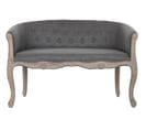 Canapé De Salon En Polyester Gris Foncé  Et Bois Naturel  - L. 107  X P.  61 X H.  71 Cm