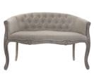 Canapé De Salon En Polyester Gris Et Bois Naturel - Longueur 107 X Profondeur 61 X Hauteur 71  Cm