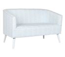 Canapé De Salon En Polyester Bleu Ciel Et Métal Blanc   - L. 130 X P.  68 X H. 78  Cm