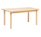 Table À Manger En Bois Mdf Coloris Beige - Longueur 160 X Profondeur 87,5   X Hauteur 74,5  Cm