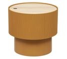 Table Basse Ronde En Mdf Coloris Ocre - Diamètre 38,5   X Hauteur 35  Cm