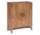 Buffet Haut Avec 2 Portes En Bois Coloris Naturel - L.  80 X P. 35  X H. 101,5  Cm