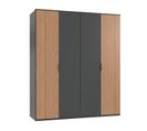 Armoire Avec Corniche,  Placard Coloris  Graphite,  Imitation Chêne Artisan