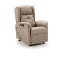 Fauteuil Relax Électrique Releveur En Tissu Waterproof Couleur Beige - L. 73 X P. 90 X H. 110 Cm