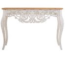 Meuble Console, Table Console En Bois Coloris Naturel, Blanc  - L. 111  X P. 40  X H. 77  Cm