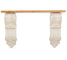 Meuble Console, Table Console En Bois Coloris Naturel , Blanc- L.  153 X P. 32,5  X H. 93 Cm